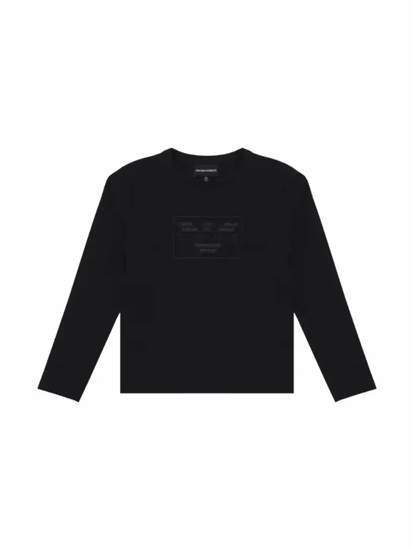

Хлопковый лонгслив с логотипом EMPORIO ARMANI, черный