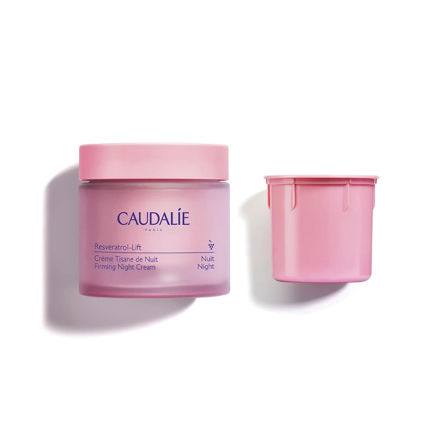 Caudalie Resveratrol-Lift Retinol Alternative Firming Night Cream Moisturizer and Refill - 50 ml Cream and 50 ml Refill Pod