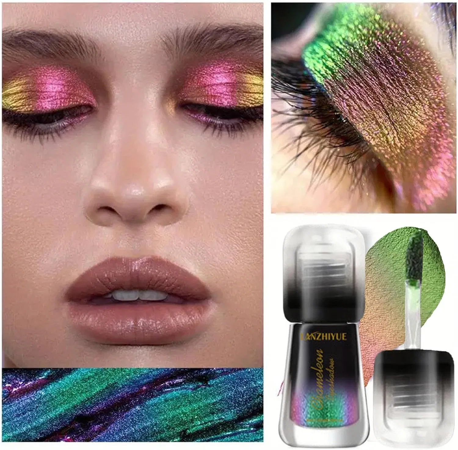 Жидкие тени для век металлик Long Lasting, No brand, 1,5 мл, цвет 02 — фото 4