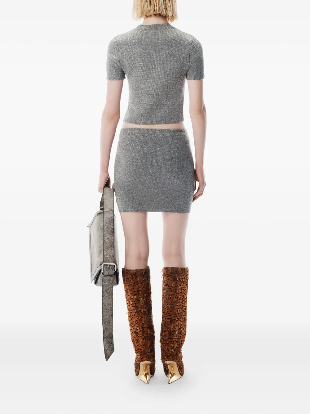 Декорированная футболка с круглым вырезом Alexander Wang, серый — фото 3