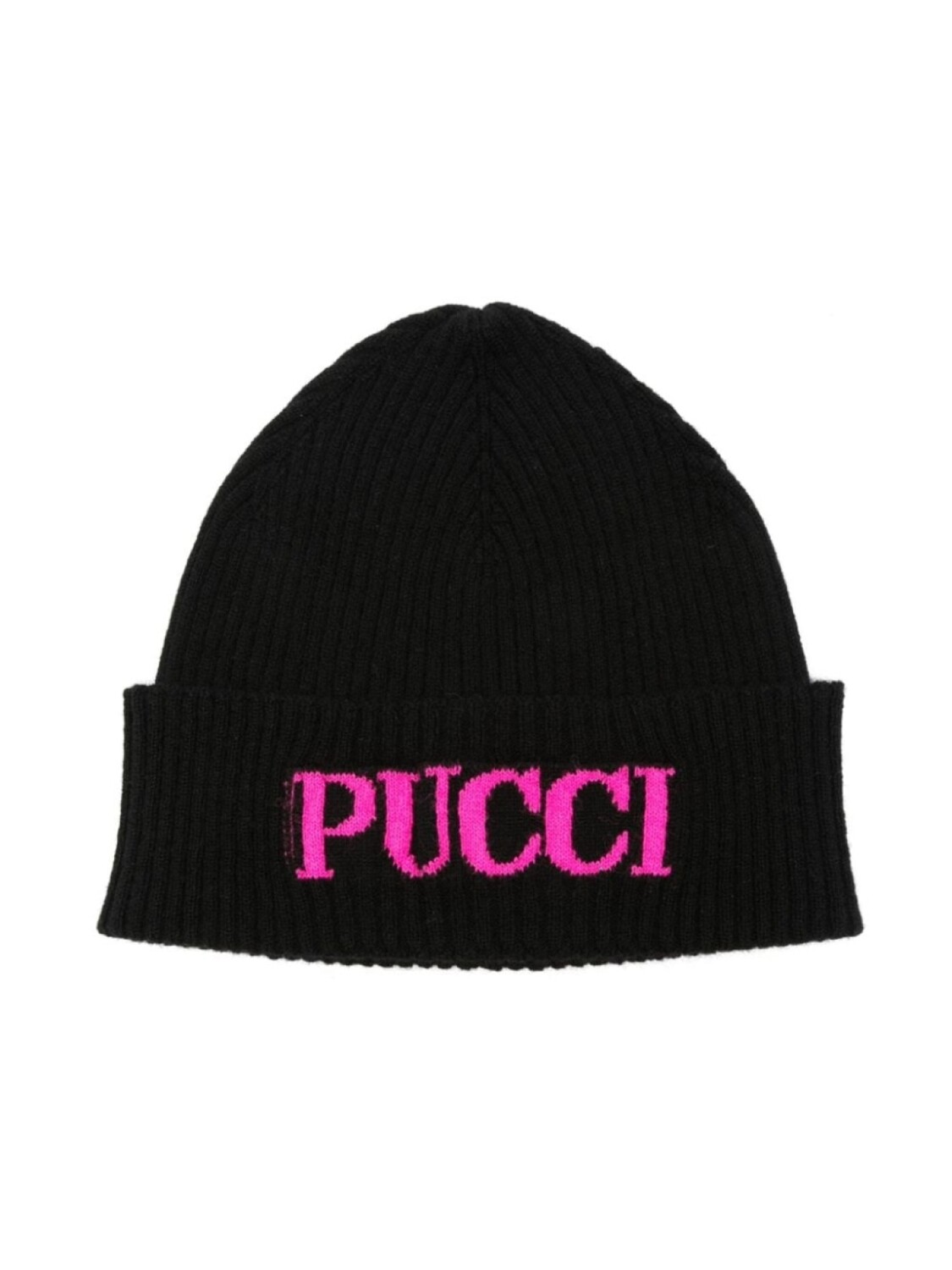

PUCCI Junior шапка бини в рубчик с жаккардовым логотипом, черный