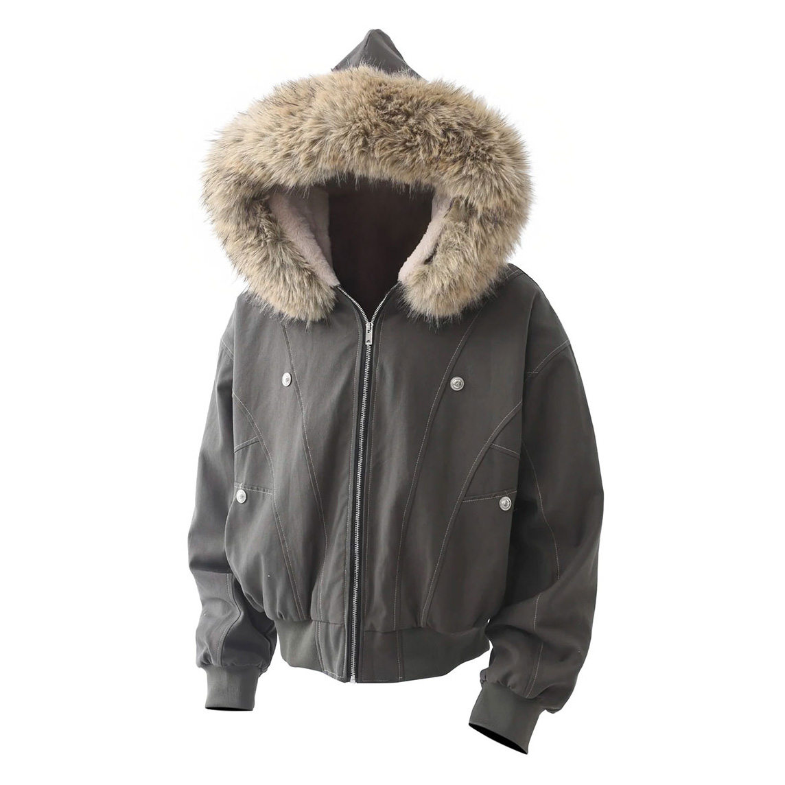 

Пуховик Unisex Hooded Thickened ZIAREL, темно-серый