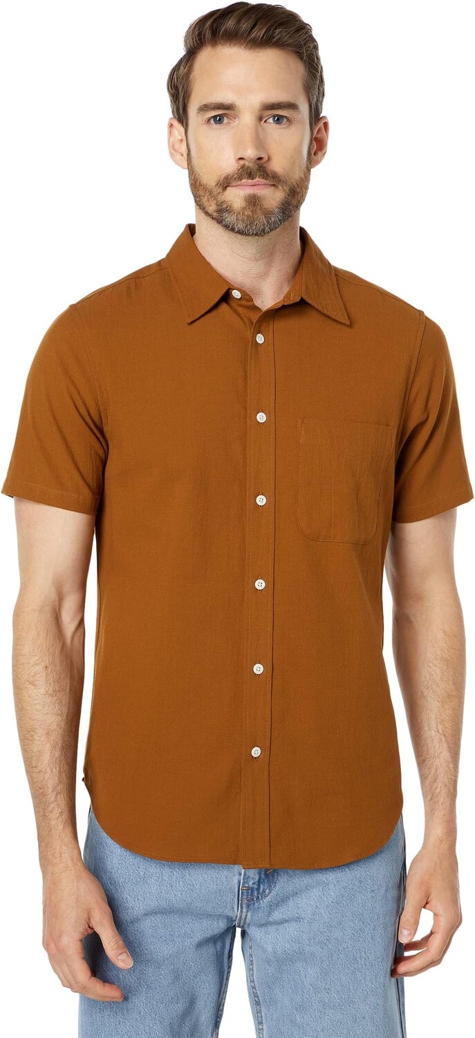 

Рубашка Madewell Short Sleeve Perfect - Cotton Crinkle, цвет Warm Chestnut