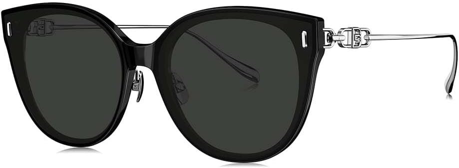 

Женские модные солнцезащитные очки BOLON в форме «кошачий глаз», увеличенного размера, поляризованные, 61 мм, эксклюзивный бренд очков EssilorLuxottica, Gloss Black/Silver/Grey Polarized Oversize Bl5090