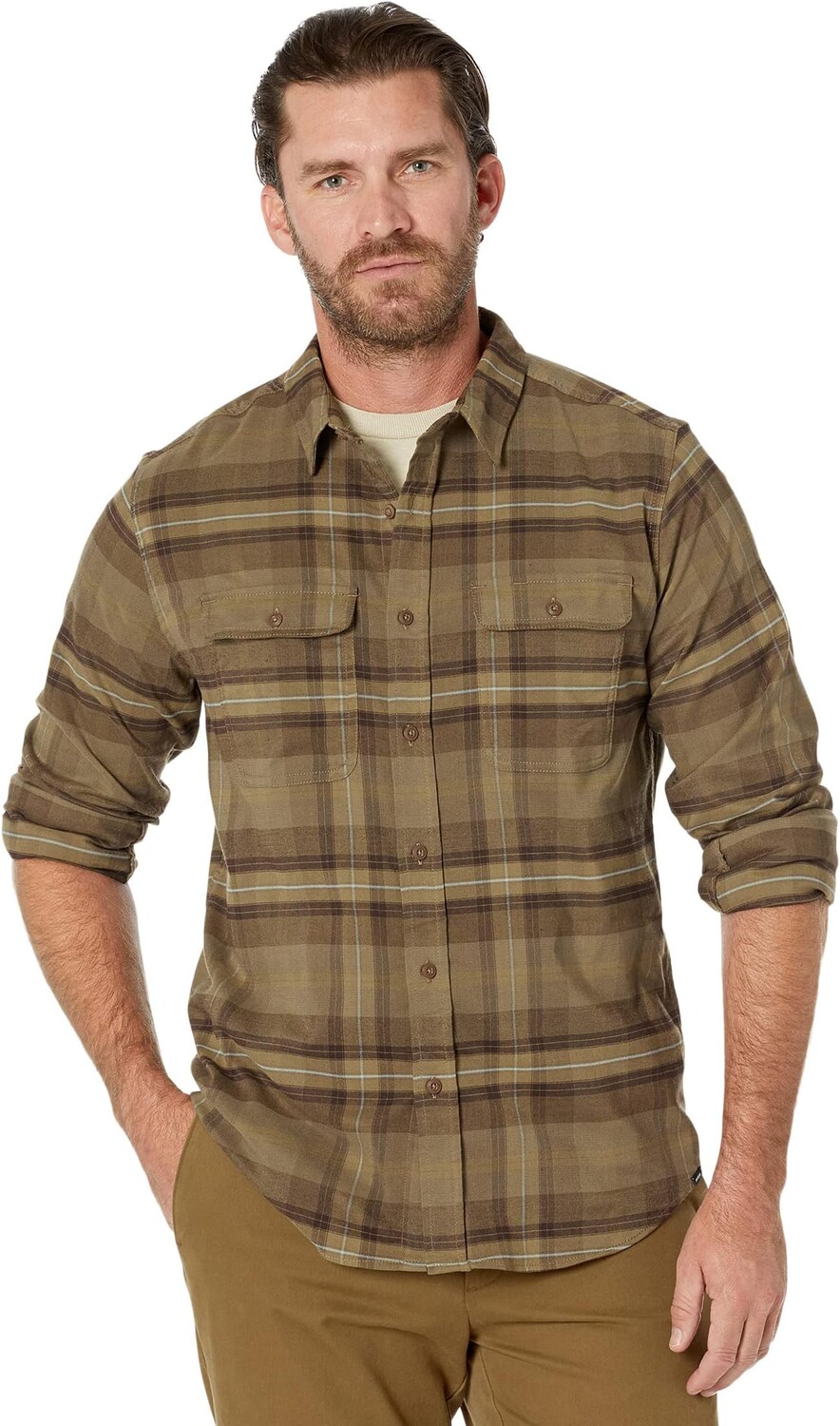 

Рубашка Prana Great Valley Flannel Slim Fit, цвет Stout