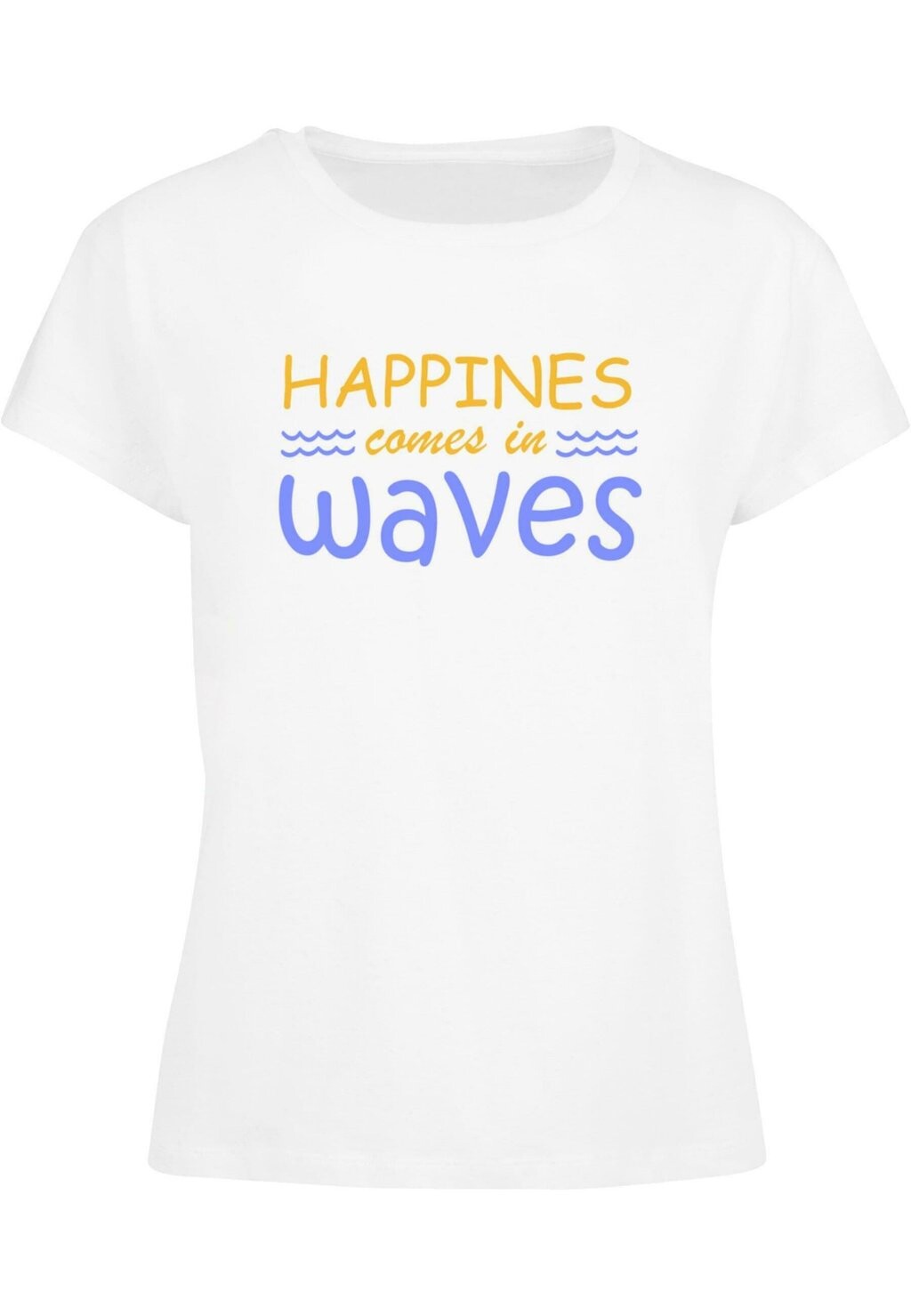 

Футболка с принтом SUMMER HAPPINES COMES IN WAVES BOX Merchcode, белый