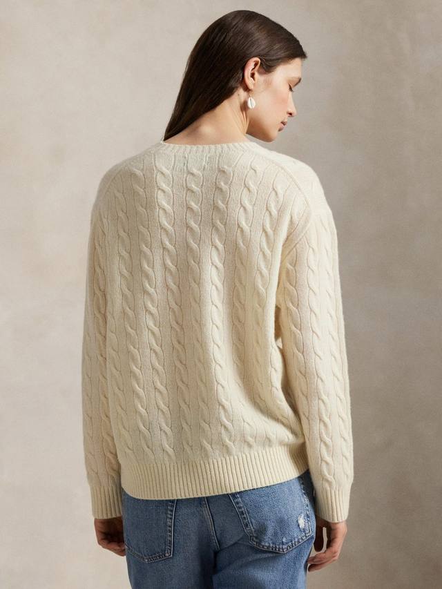 Джемпер Polo Julianna из шерсти кабельной вязки Ralph Lauren, Cream — фото 3