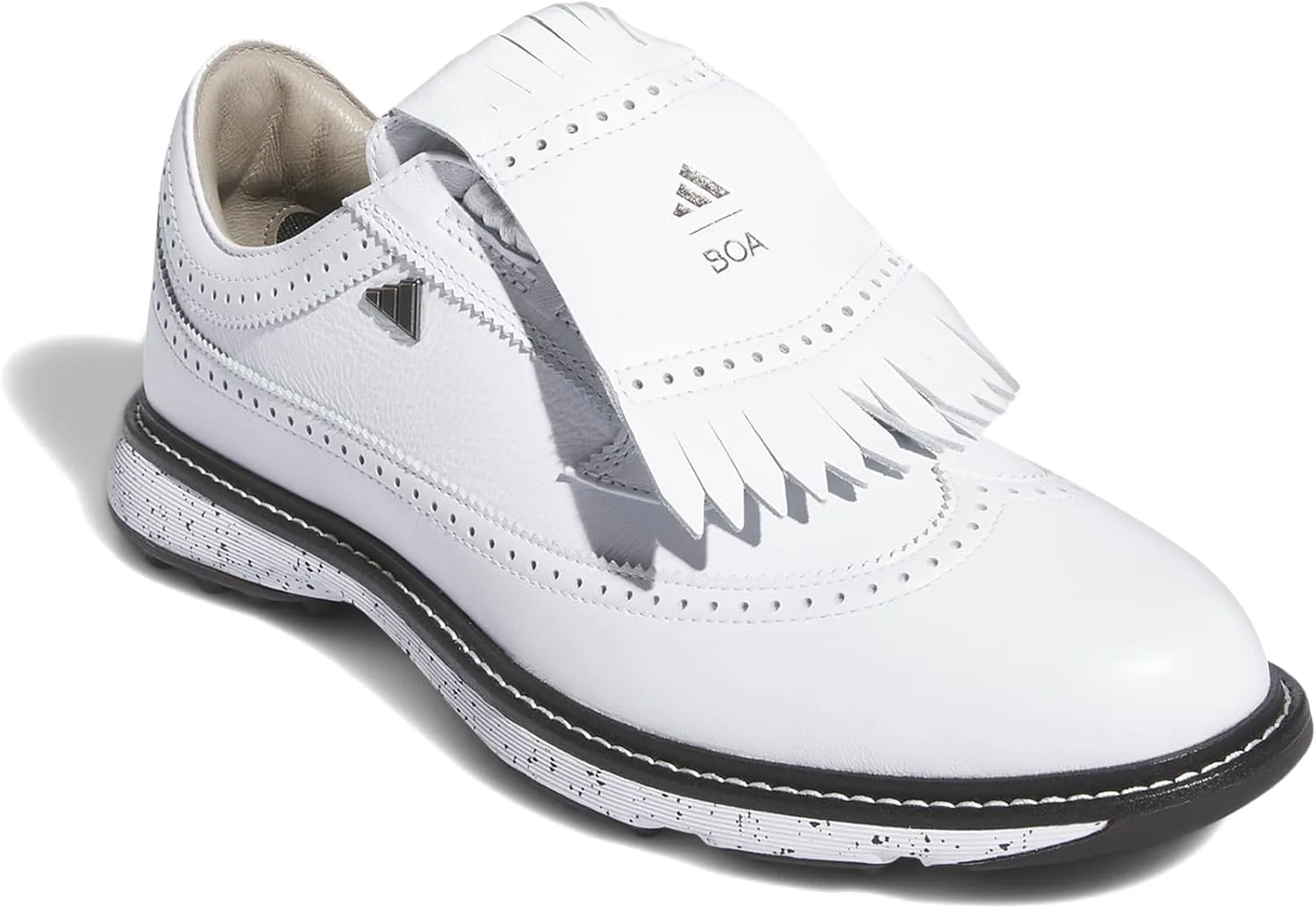 Мужские безшиповые гольф-кроссовки Adidas Mc87 Boa, белый/металлик/черный — фото 2
