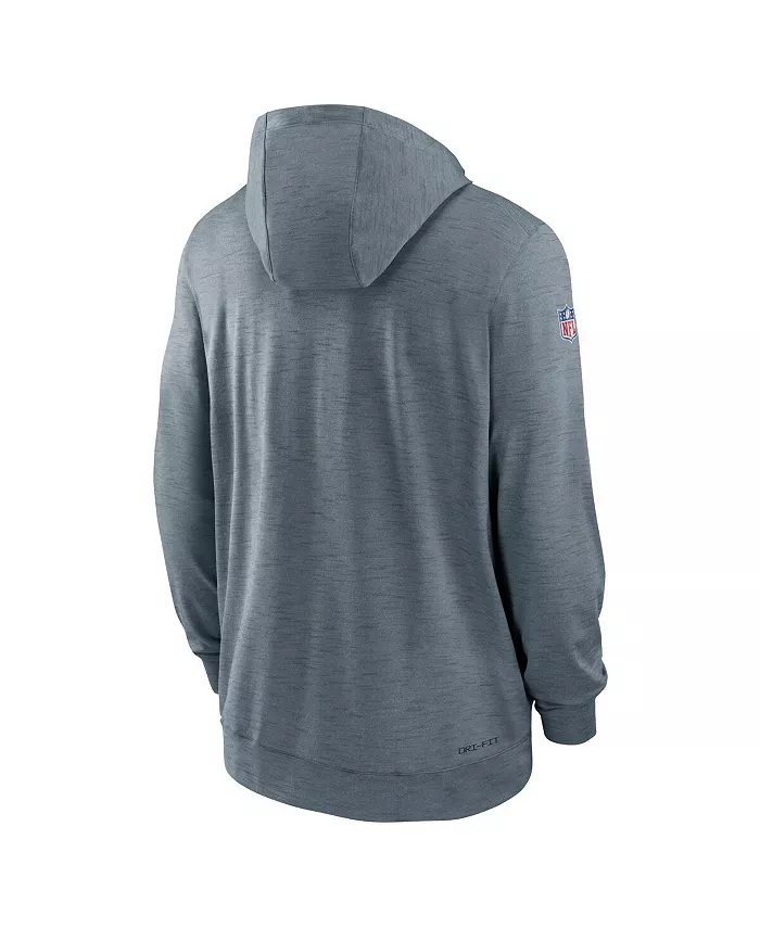 Мужская худи с молнией San Francisco 49ers Sideline Team Pop в сером меланже Nike — фото 2