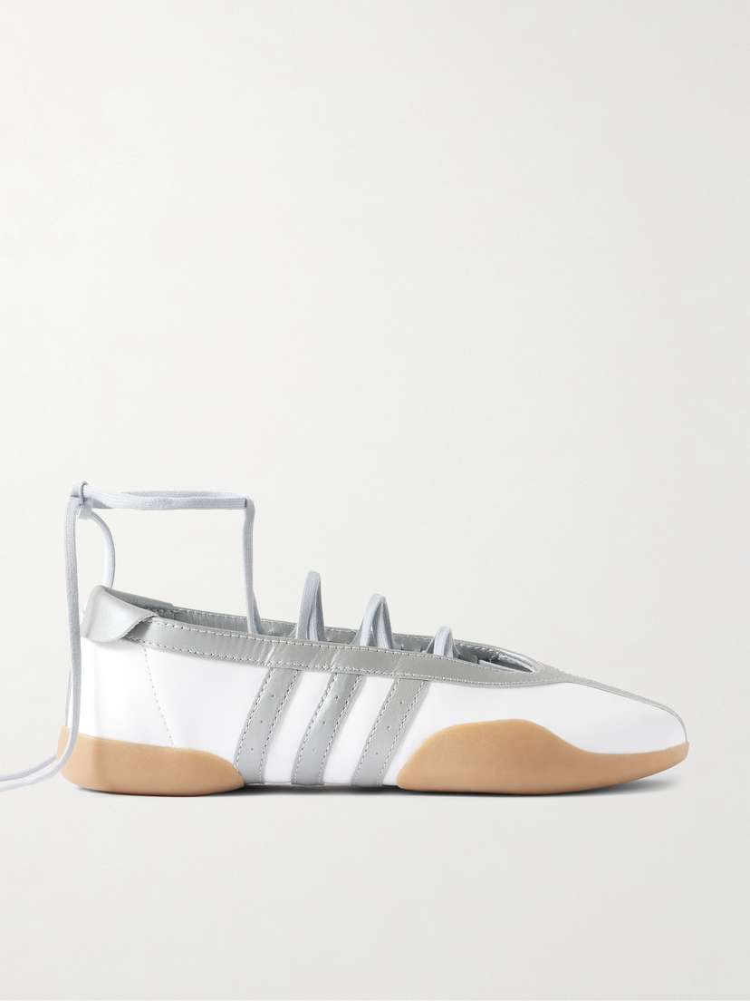 Кроссовки балетки Taekwondo mei с металлической отделкой из кожи Adidas Originals, серебряный