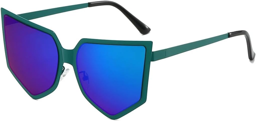 

Солнцезащитные очки Polygon в металлической оправе для женщин и мужчин, роскошные, винтажные, ветрозащитные, в стиле панк, для вечеринок на открытом воздухе, для женщин, защита от УФ-излучения UV400 VFDHN, Green