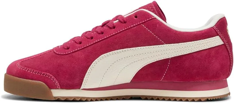 Мужские кроссовки PUMA Roma из замши с шнуровкой для повседневной носки - красные, красный — фото 3