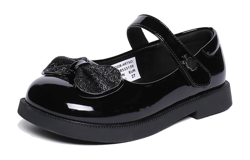 

Детские кожаные туфли Kids Low-top Black Bobdog, черный