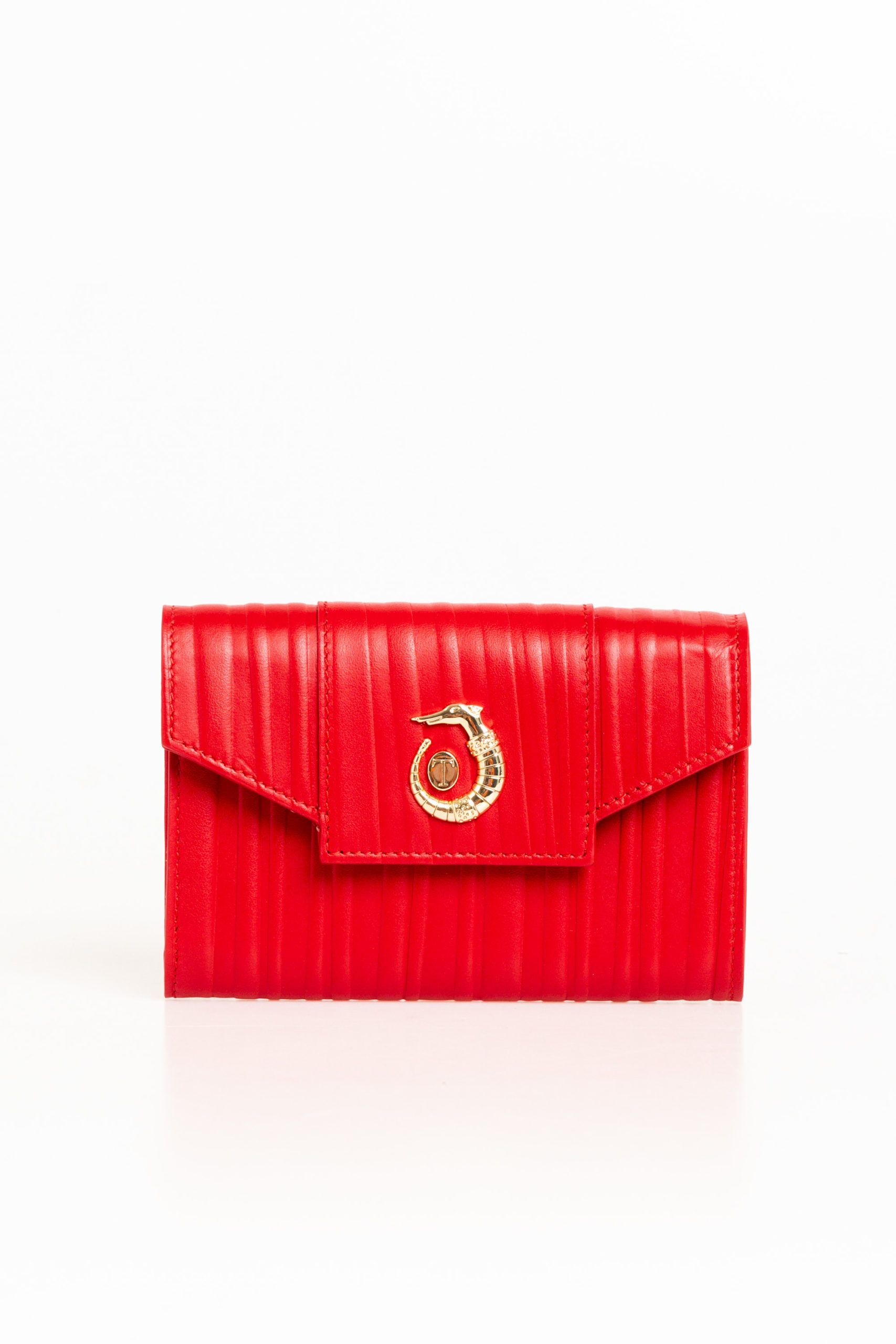 

Красный кожаный женский кошелек Trussardi