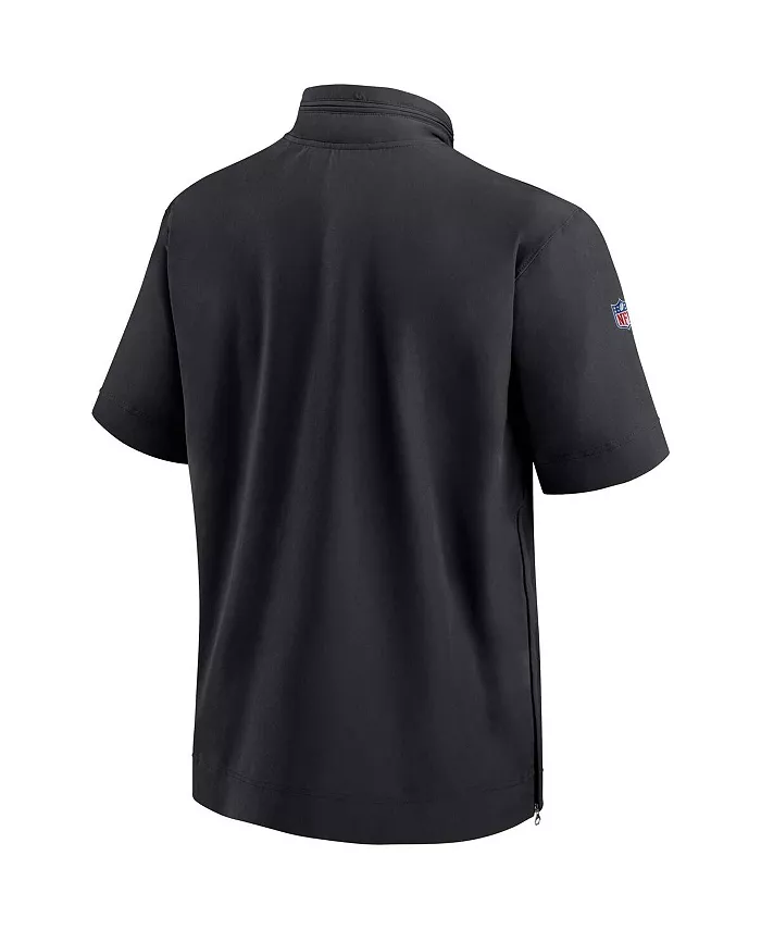 Мужская черная худи с короткими рукавами и молнией на четверть Jacksonville Jaguars Sideline Coach Nike — фото 3