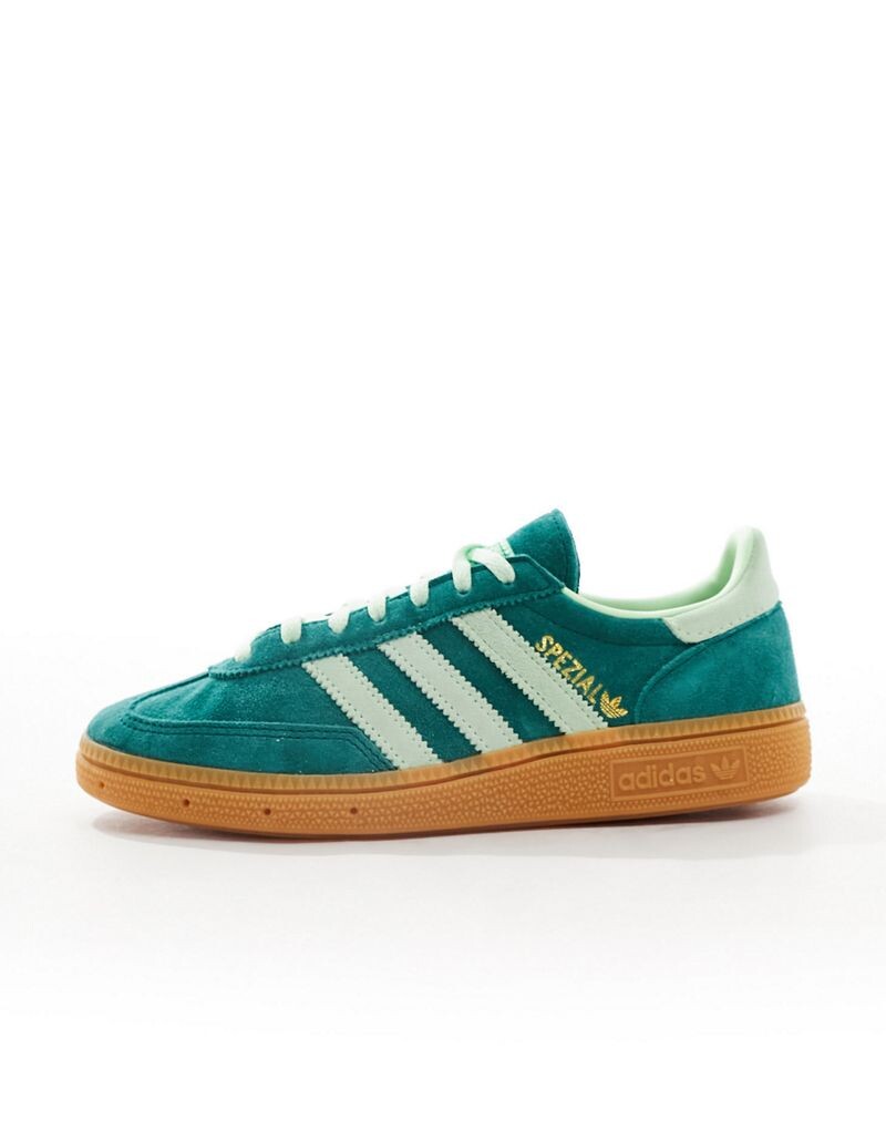 Зеленые кроссовки adidas Handball Spezial с резиновой подошвой — фото 2