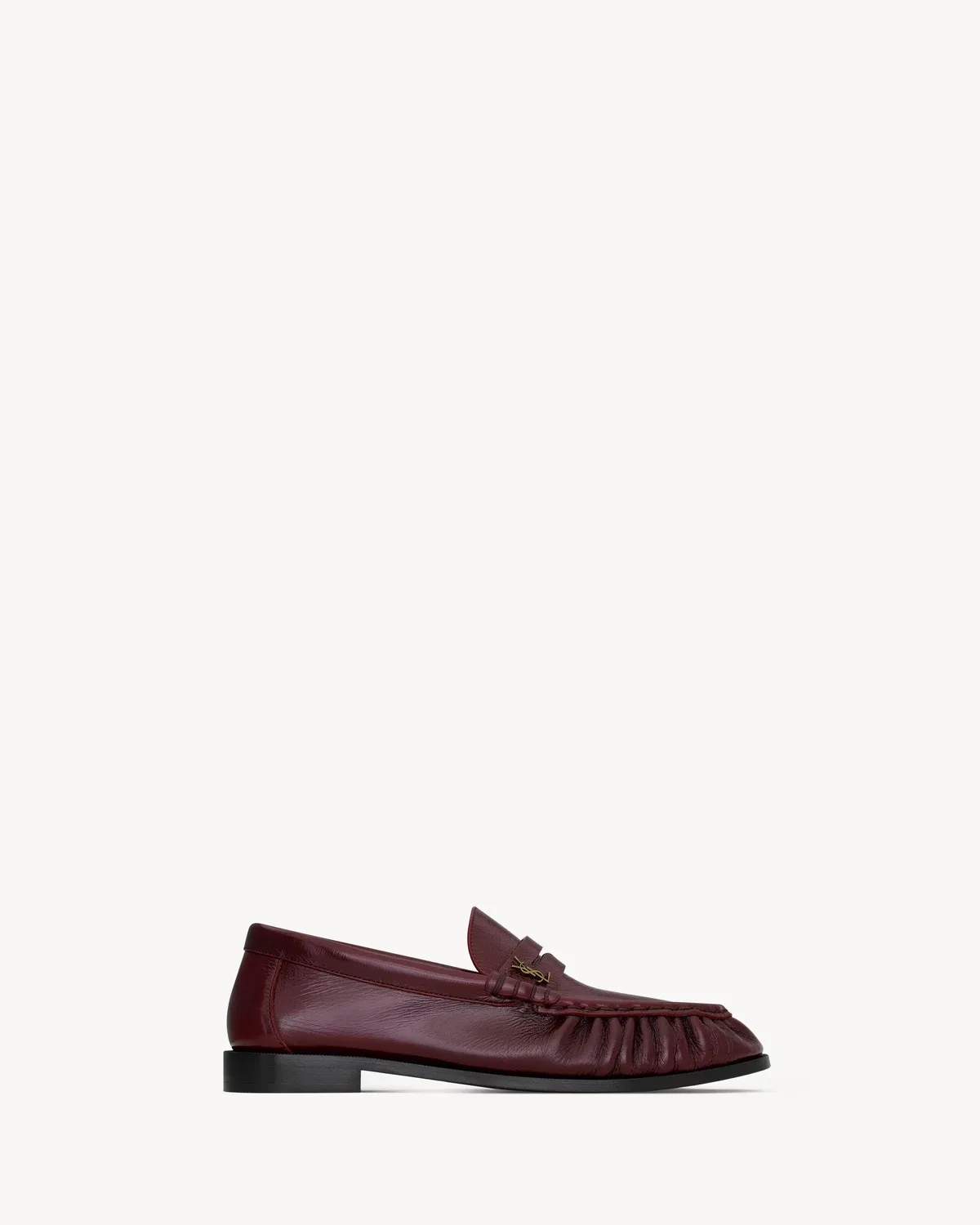 Легкие лоферы из гладкой кожи SAINT LAURENT, бордовый — фото 2