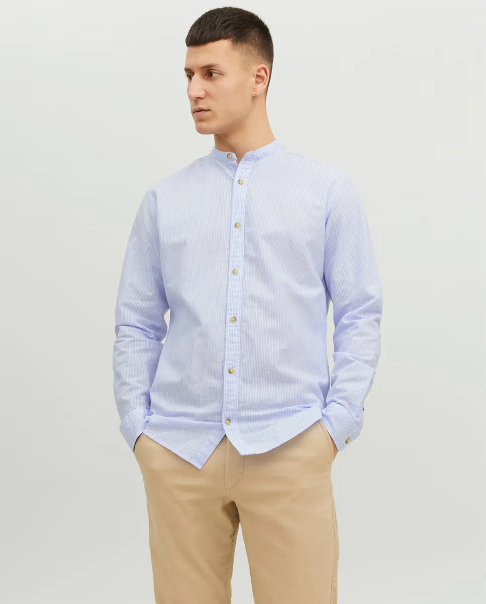 

Мужская легкая рубашка с длинными рукавами Jack & Jones, светло-голубой