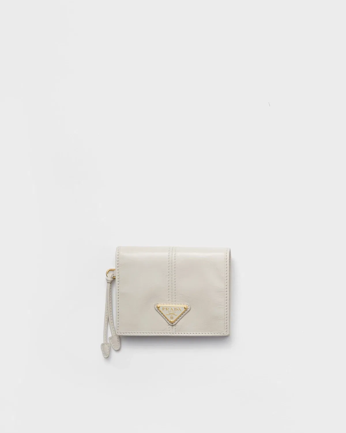 Маленький кожаный кошелек Prada, белый