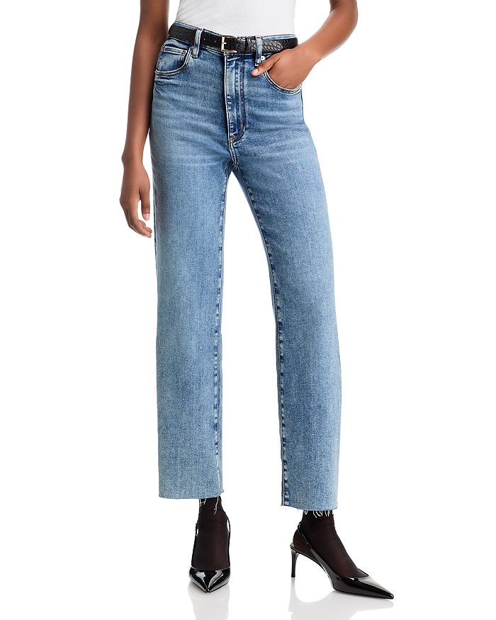 

Джинсы Le Sleek High Rise Straight Leg в цвете Rowley Raw Fray FRAME, синий