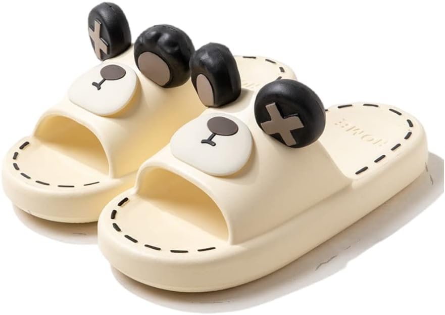 

ELLEES Унисекс взрослые милые тапочки-облака для женщин и мужчин, нескользящие сандалии для ванной и душа, с мягкой толстой подошвой, для дома и улицы, белый