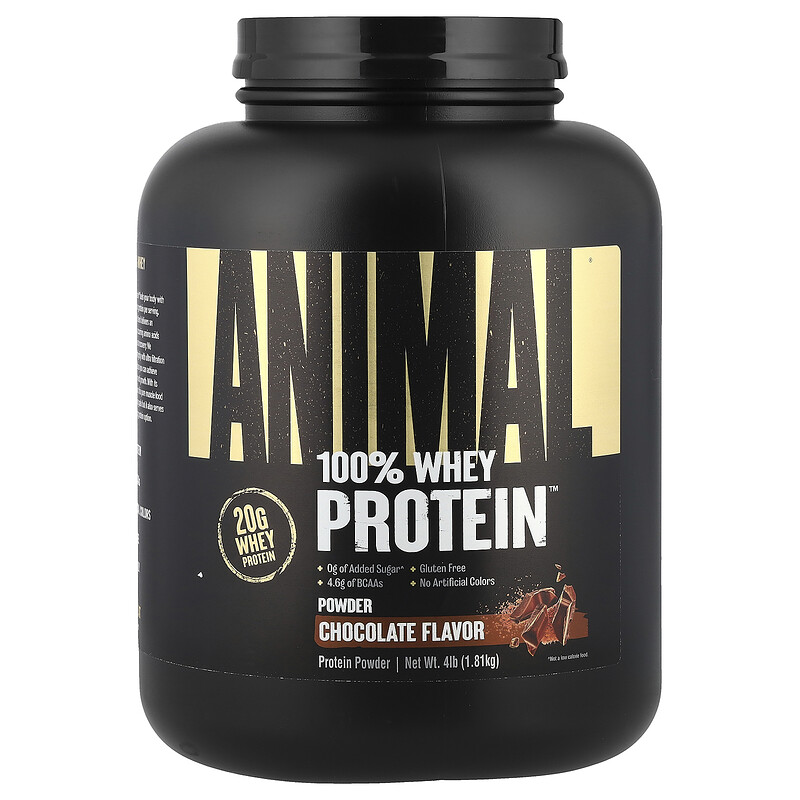 

Animal, 100% Whey Protein, сывороточный протеин в порошке, шоколадная помадка, 1,81 кг (4 фунта)