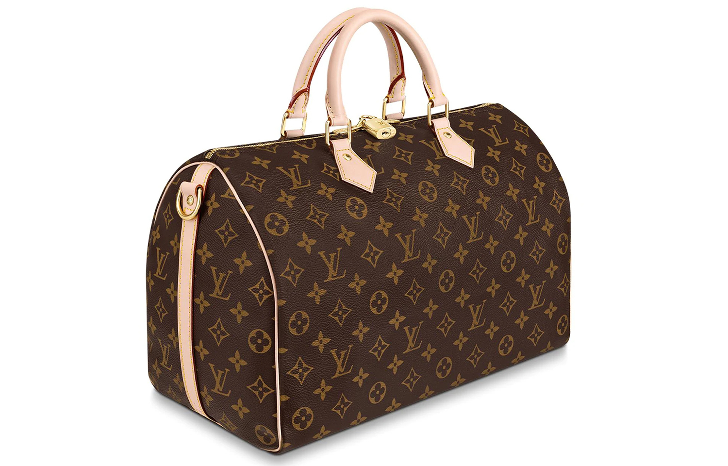Скоростная сумка через плечо Monogram 35 коричневая LOUIS VUITTON — фото 3