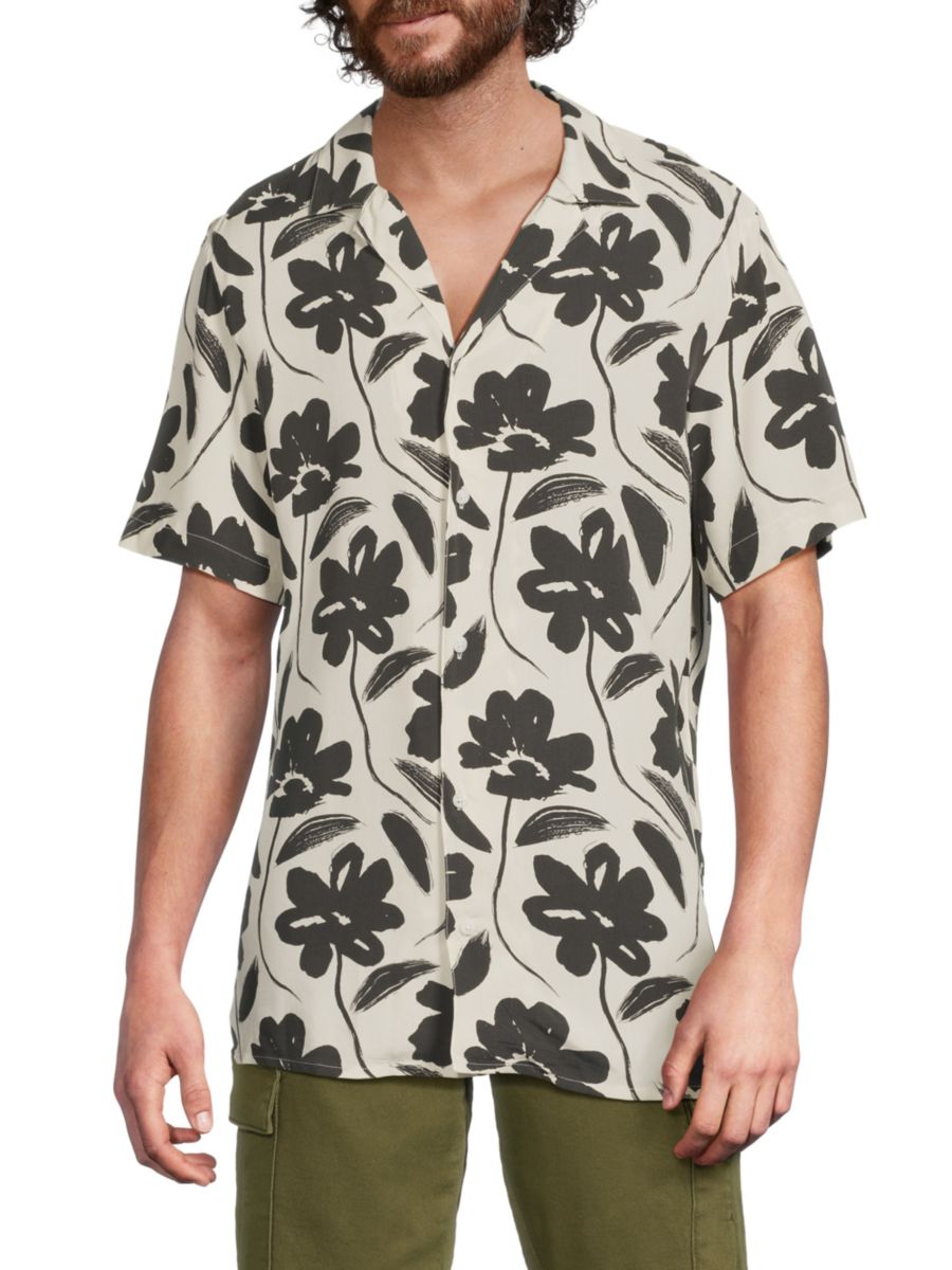 

Рубашка из хлопкового лагеря Rio Floral Original Paperbacks, цвет White Charcoal