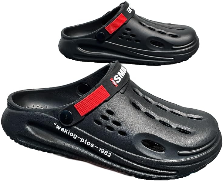 

Мужские модные дышащие слипоны-клоги - удобная подошва против скольжения, летние пляжные сандалии с толстой платформой для дома, улицы и сада Hchctry, черный