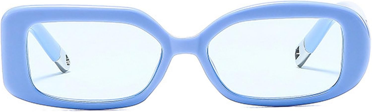 

Милые маленькие прямоугольные солнцезащитные очки для женщин, винтажные квадратные солнцезащитные очки для мужчин и женщин, очки с защитой от УФ-излучения UV400 mincl, Blue