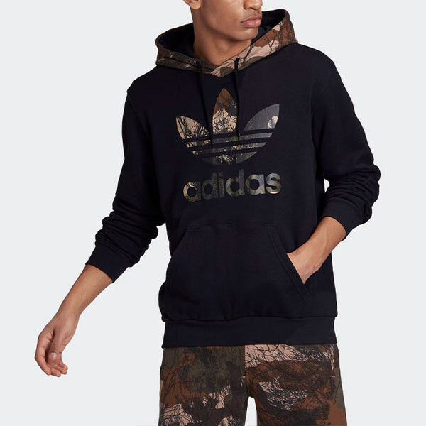 Толстовка originals camo block hdy camouflage logo printing pullover black Adidas, черный — фото 3