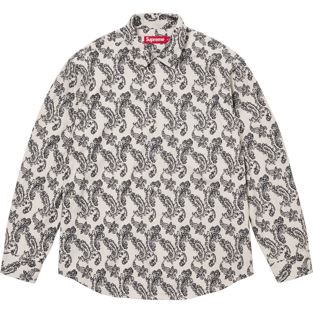 Рубашка фланелевая в клетку пейсли Supreme, белый