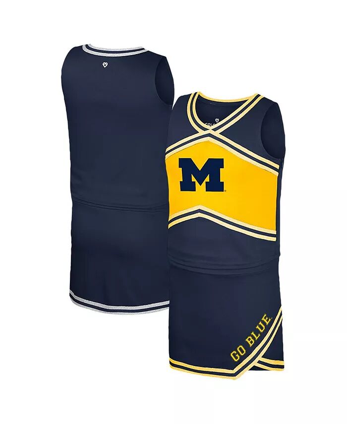 

Комплект из топа и юбки для черлидеров Big Girls Navy Michigan Wolverines Colosseum