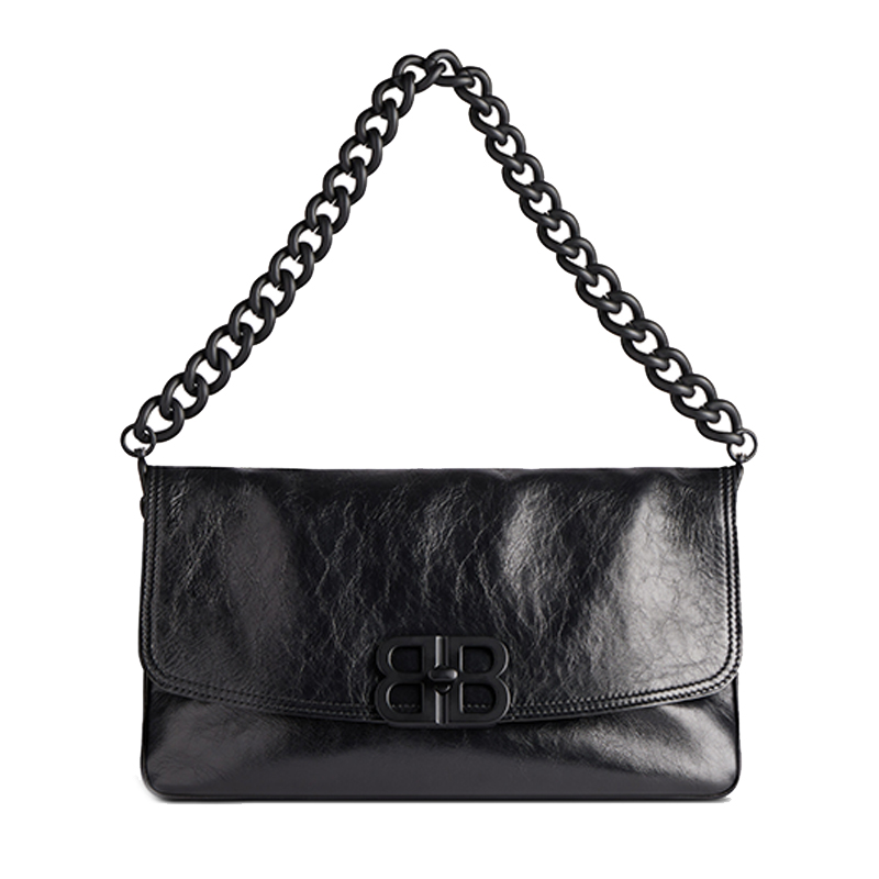 

Balenciaga Женская черная кожаная сумка через плечо среднего размера