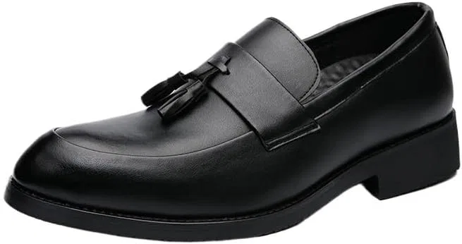 Мужские лоферы, кожаные, Slip On Loafers, Black UOPYNE