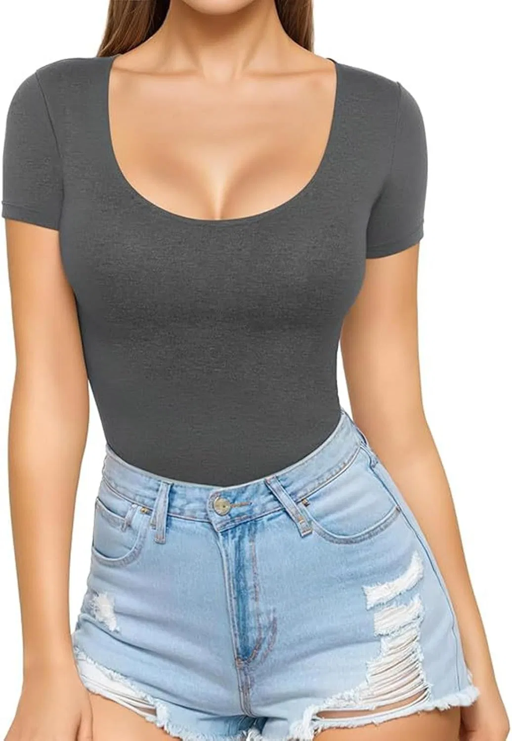 Футболка женская облегающая, Generic, A#01dark Gray
