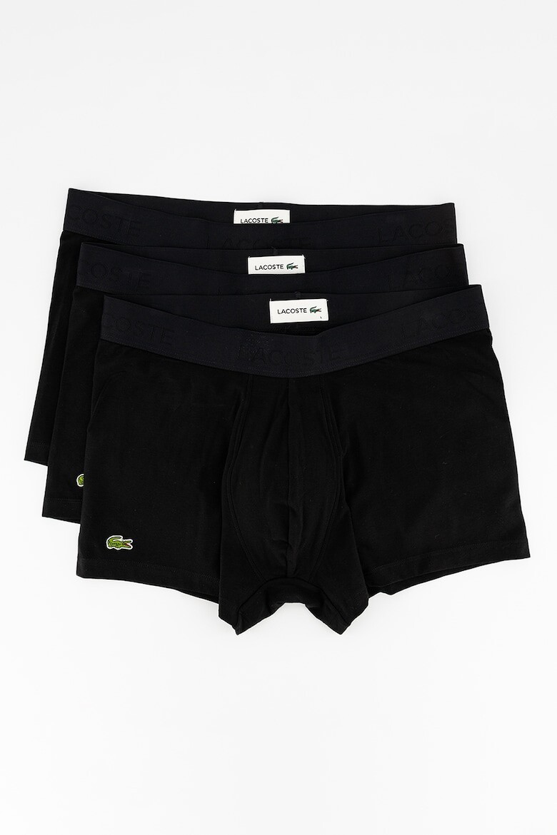 

Боксеры с логотипом - 3 пары Lacoste, черный