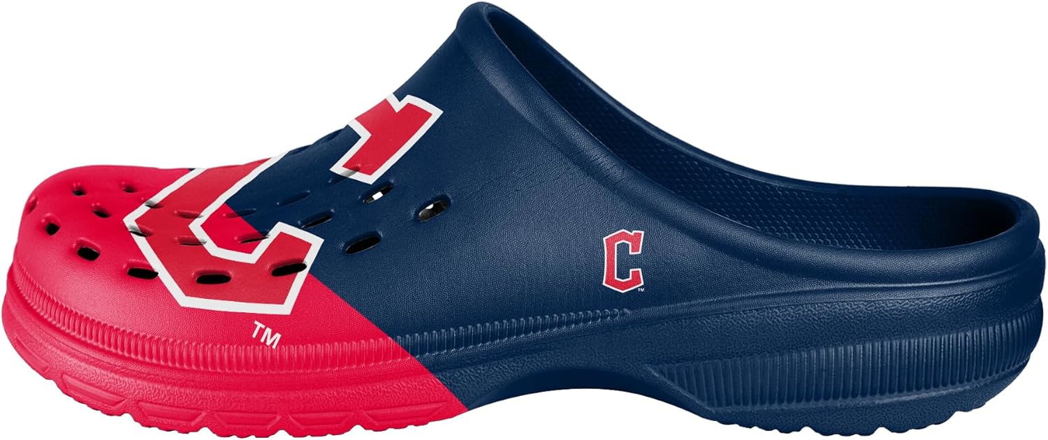Мужские сабо FOCO MLB с крупным логотипом и цветными блоками, Cleveland Guardians — фото 3