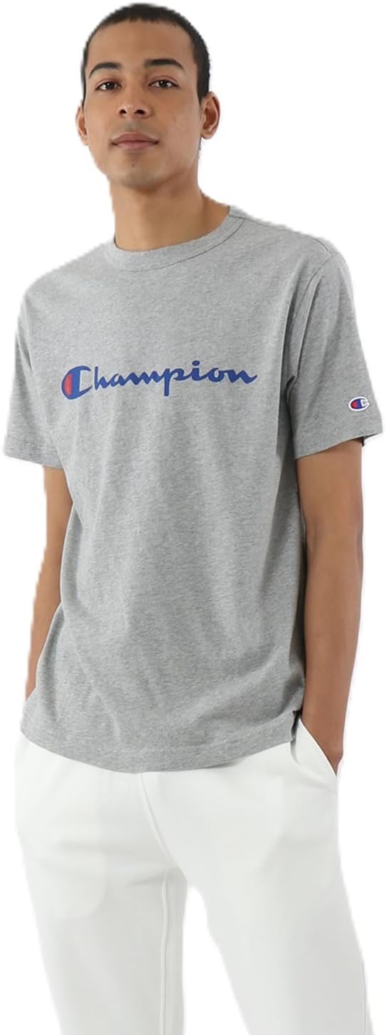 

Мужская футболка с коротким рукавом Champion C3-P302Z/C3-X353L, 100% хлопок, классический принт с логотипом, футболка с коротким рукавом, серый