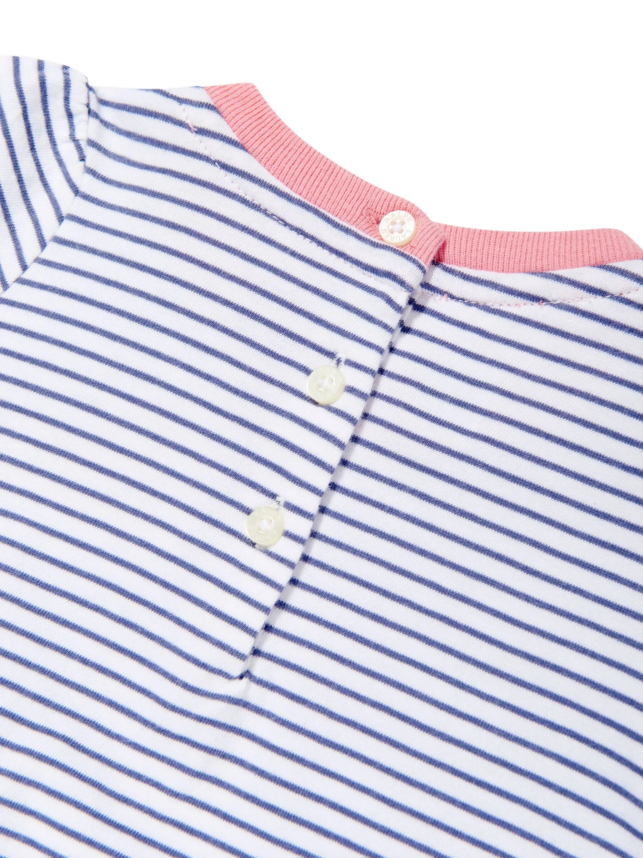 Ромпер из джерси в полоску Polo Ralph Lauren Kids, синий — фото 3