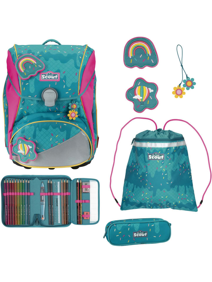 

Scout Набор школьных сумок Alpha, 4 предмета, Happy Confetti, синий