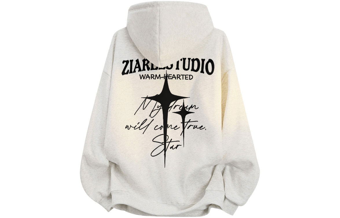

Толстовка Unisex Hooded Moderate Heavyweight ZIAREL, белый heather серый