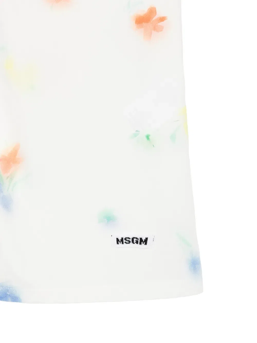 Платье с цветочным принтом и бантом Msgm Kids, белый — фото 3