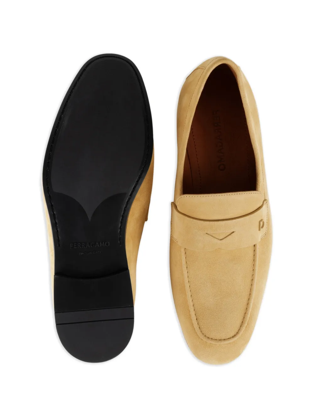 Замшевые пенни-лоферы Ferragamo, бежевый — фото 4
