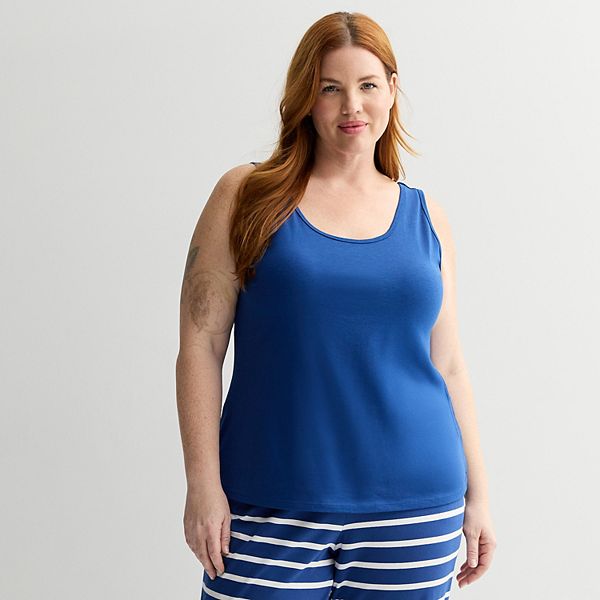 

Пижамный топ для сна Plus size Sonoma Goods For Life, Navy Peony