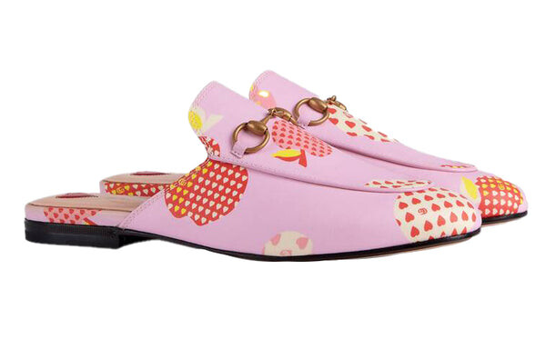 Тапочки princetown slippers 'pink orange' Gucci, розовый — фото 3