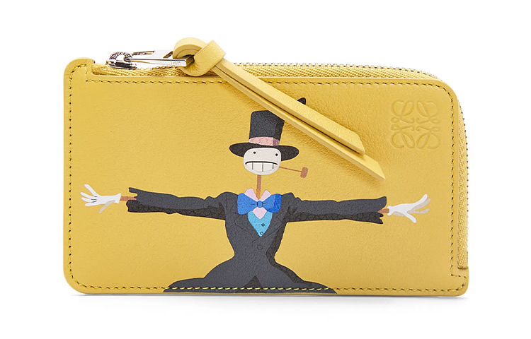 

LOEWE Hal's Mobile Castle, Collaboration Cow Leather, кожаный картхолдер для монет унисекс Peach Charm Yellow