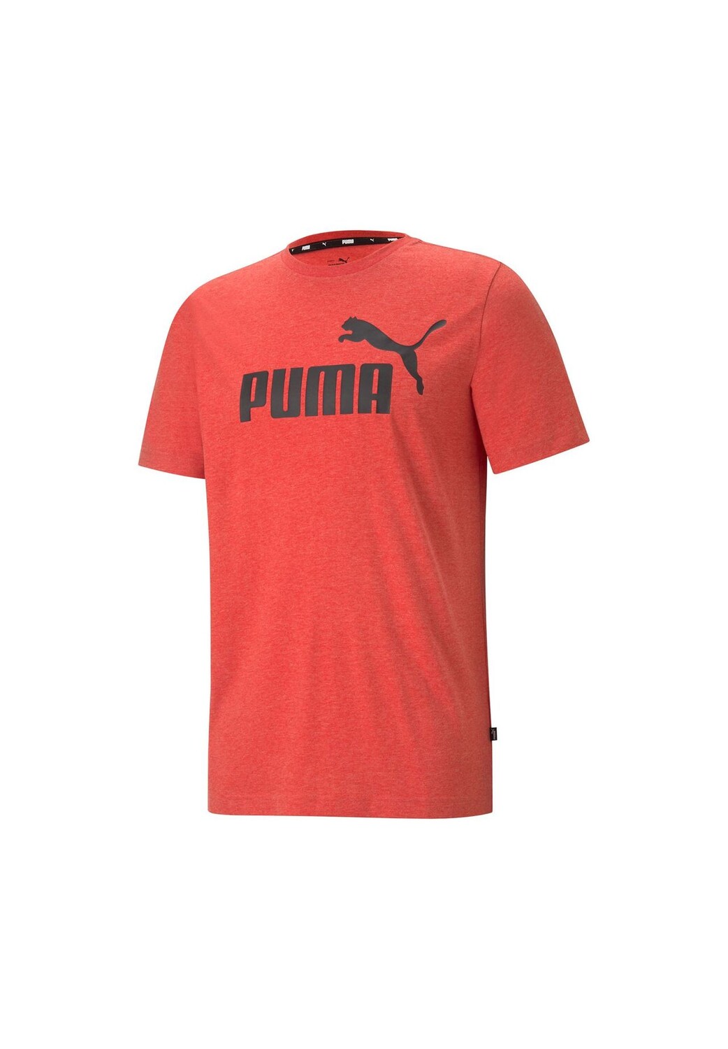 

Мужская спортивная футболка — ESS Essentials Heather Tee, круглый вырез, короткий рукав, однотонная PUMA, красный