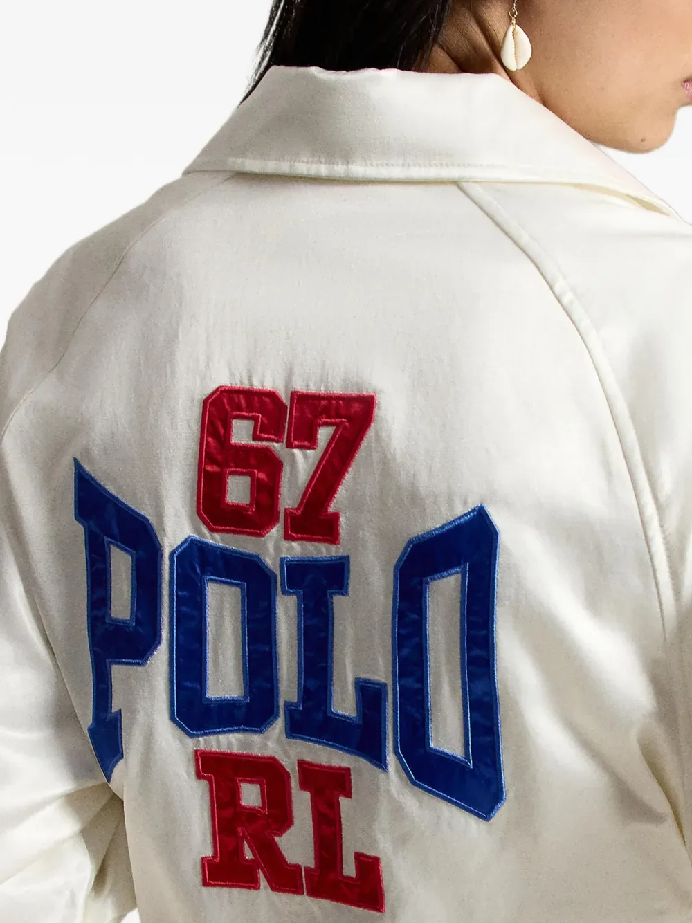 Бомбер с вышивкой POLO RALPH LAUREN, бежевый — фото 4
