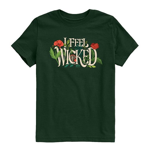 

Футболка с принтом Wicked for Good I Feel Wicked для мальчиков 8-20 Licensed Character, Forest Green